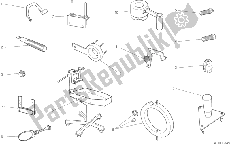 Todas las partes para 001 - Herramientas De Servicio De Taller, Motor de Ducati Diavel Xdiavel USA 1260 2016